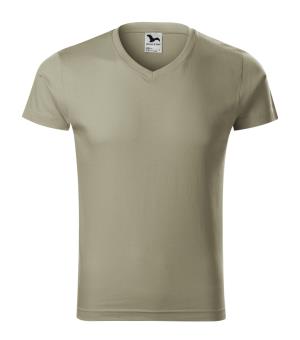 Pánske tričko Slim Fit V-neck 146, 28 Svetlá Khaki (2)