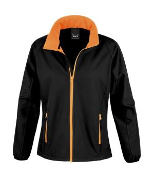 Dámska potlačiteľná Softshellová bunda, 178 Black/Orange