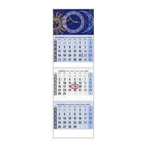 Plánovací kalendár  KLASIK 3M modrý 2024, Vzor QK
