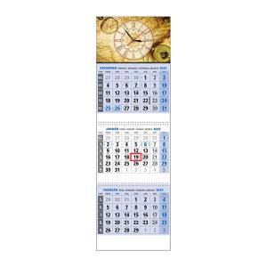Plánovací kalendár  KLASIK 3M modrý 2024, Vzor QP