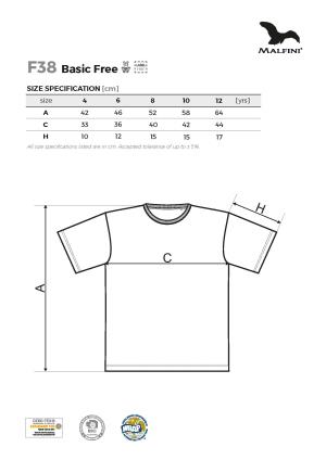 Veľkostná tabuľka tričko Malfini Basic Free F38