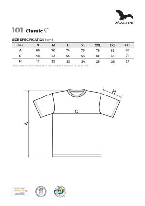 Veľkostná tabuľka trička Malfini Classic 101