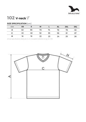 Veľkostná tabuľka trička Malfini V-neck 102