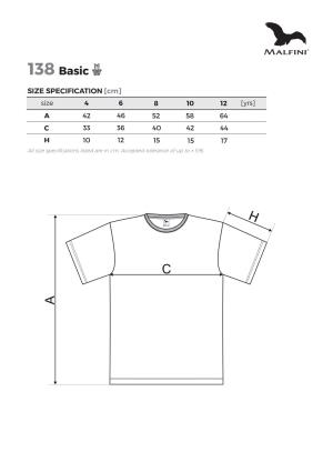 Veľkostná tabuľka tričko Malfini Basic 138