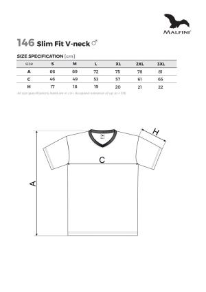 Veľkostná tabuľka tričko Malfini Slim Fit V-neck 146