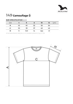 Veľkostná tabuľka tričko Malfini Camouflage 149
