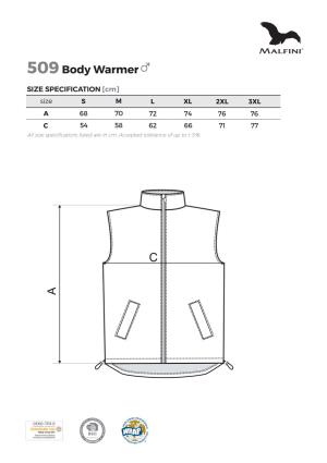 Veľkostná tabuľka Malfini Body Warmer 509