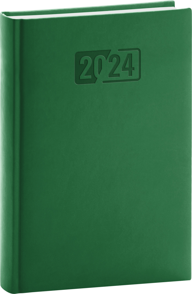 Denný diár Aprint 2024, zelený, 15 × 21 cm, zelená (1)