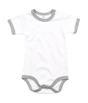 Body pre bábätko Ringer, 070 White/Heather Grey Melange