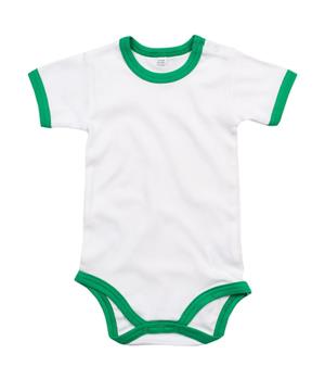 Body pre bábätko Ringer, 071 White/Kelly Green Organic