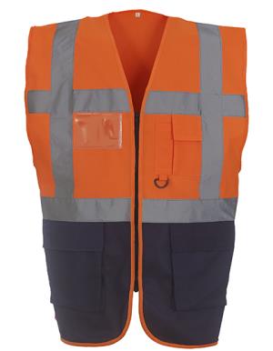 Reflexná vesta  Fluo EXEC, 452 Fluo Orange/Navy