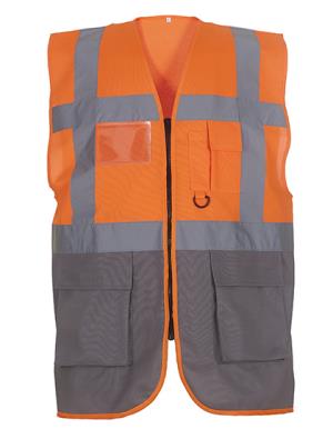 Reflexná vesta  Fluo EXEC, 461 Fluo Orange/Grey