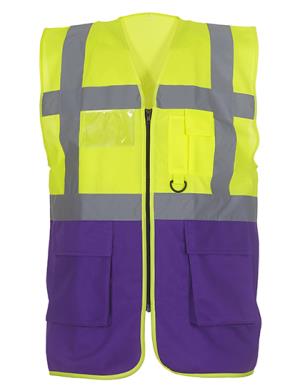 Reflexná vesta  Fluo EXEC, 664 Fluo Yellow/Purple