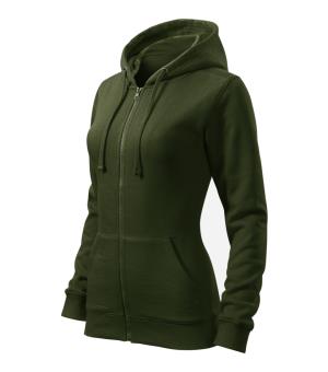 Dámska mikina s kapucňou Trendy Zipper 411, 69 Military