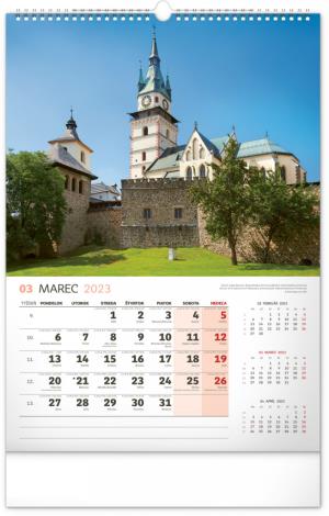 Nástenný kalendár Historické miesta Slovenska 2023, 33 × 46 cm (4)