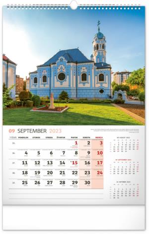 Nástenný kalendár Historické miesta Slovenska 2023, 33 × 46 cm (10)