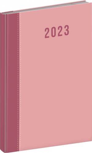Týždenný diár Cambio 2023, ružový, 15 × 21 cm, ružová