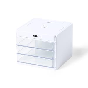 Úložný box s bezdrôtovým nabíjaním Macky, Biela