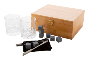 Nápojová sada pohárov na whisky Speyside, Bambus Prírodný/Sklo číre