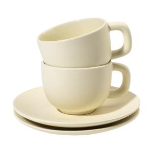 Sada šálok na cappuccino 200ml Caturra Plus, prírodná