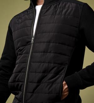 Pánska mikina bez kapucne Quilt, 101 Black