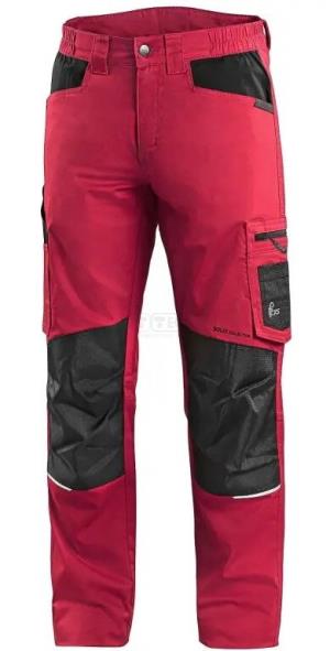 Montérkové nohavice do pása SOLIS, červeno-čierna