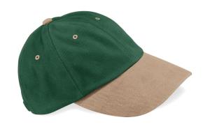 6 panelová šiltovka z bavlny Brush, 554 Forest Green/Taupe
