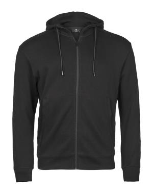 Mikina s kapucňou a zipsom Ribbed Interlock, 101 Black