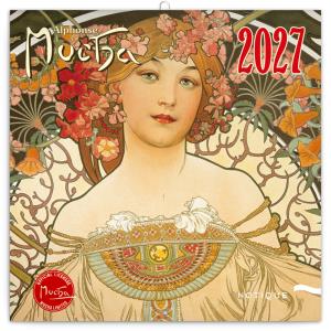 Plánovací nástenný kalendár s reprodukciami umeleckých diel Alphonse Mucha 2027