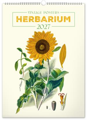 Nástenný kalendár s obrazmi Vintage plagáty – herbár 2027