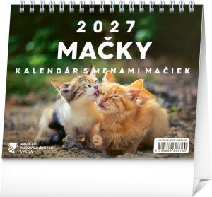 Stolový kalendár Mačky – s menami mačiek 2027