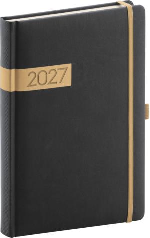 Plánovací denný diár Twill 2027 čierno-zlatý