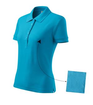 Dámska polokošeľa Cotton 213, 44 Tyrkysová