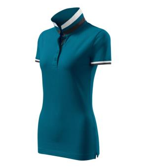 Dámska polokošeľa Collar Up 257, 93 Petrolejová