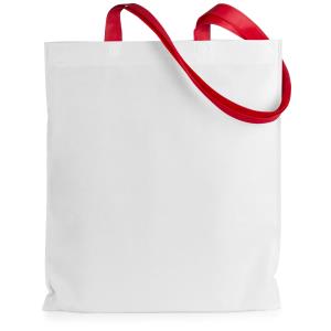 Biela nákupná taška Rambla, červená