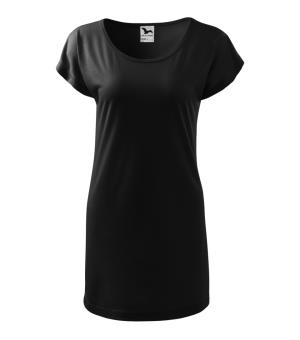 Predĺžené dámske tričko / Šaty Love 123, 01 Čierna (2)