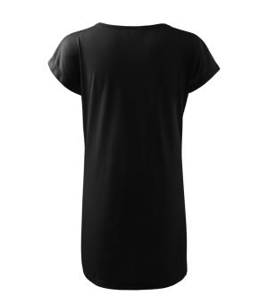 Predĺžené dámske tričko / Šaty Love 123, 01 Čierna (3)