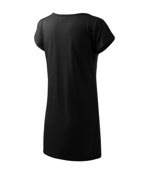 Predĺžené dámske tričko / Šaty Love 123, 01 Čierna (4)