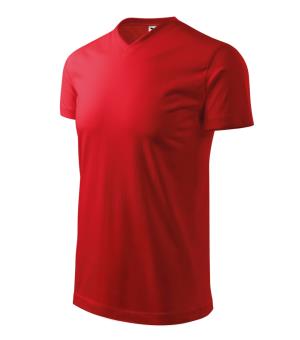 Unisex tričko Heavy V-neck 111, Červená