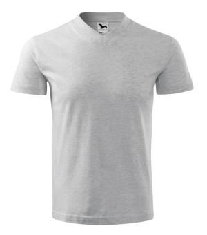 Unisexové tričko  V-neck 102, 03 Svetlosivý Melír (2)