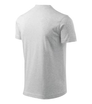 Unisexové tričko  V-neck 102, 03 Svetlosivý Melír (4)