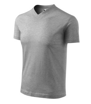 Unisexové tričko  V-neck 102, 12 Tmavosivý Melír