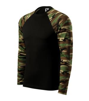Pánske maskáčové tričko Camouflage LS 166, 33 Hnedý Maskáč