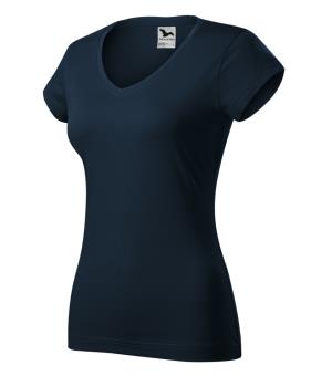 Dámske tričko Fit V-neck 162, 02 Tmavomodrá