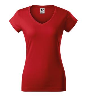 Dámske tričko Fit V-neck 162, 07 Červená (2)