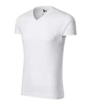 Pánske tričko Slim Fit V-neck 146, Biela (00)