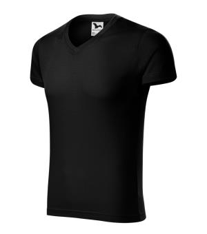 Pánske tričko Slim Fit V-neck 146, 01 Čierna