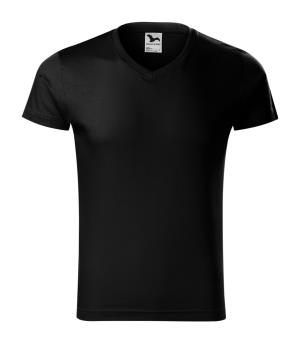 Pánske tričko Slim Fit V-neck 146, 01 Čierna (2)
