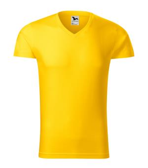 Pánske tričko Slim Fit V-neck 146, 04 Žltá (2)