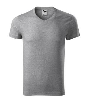 Pánske tričko Slim Fit V-neck 146, 12 Tmavosivý Melír (2)